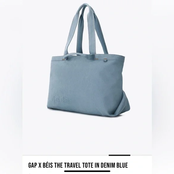 BEIS x GAP NWT Light Blue Jean/ Jeans Tote Bag - Picture 7 of 10